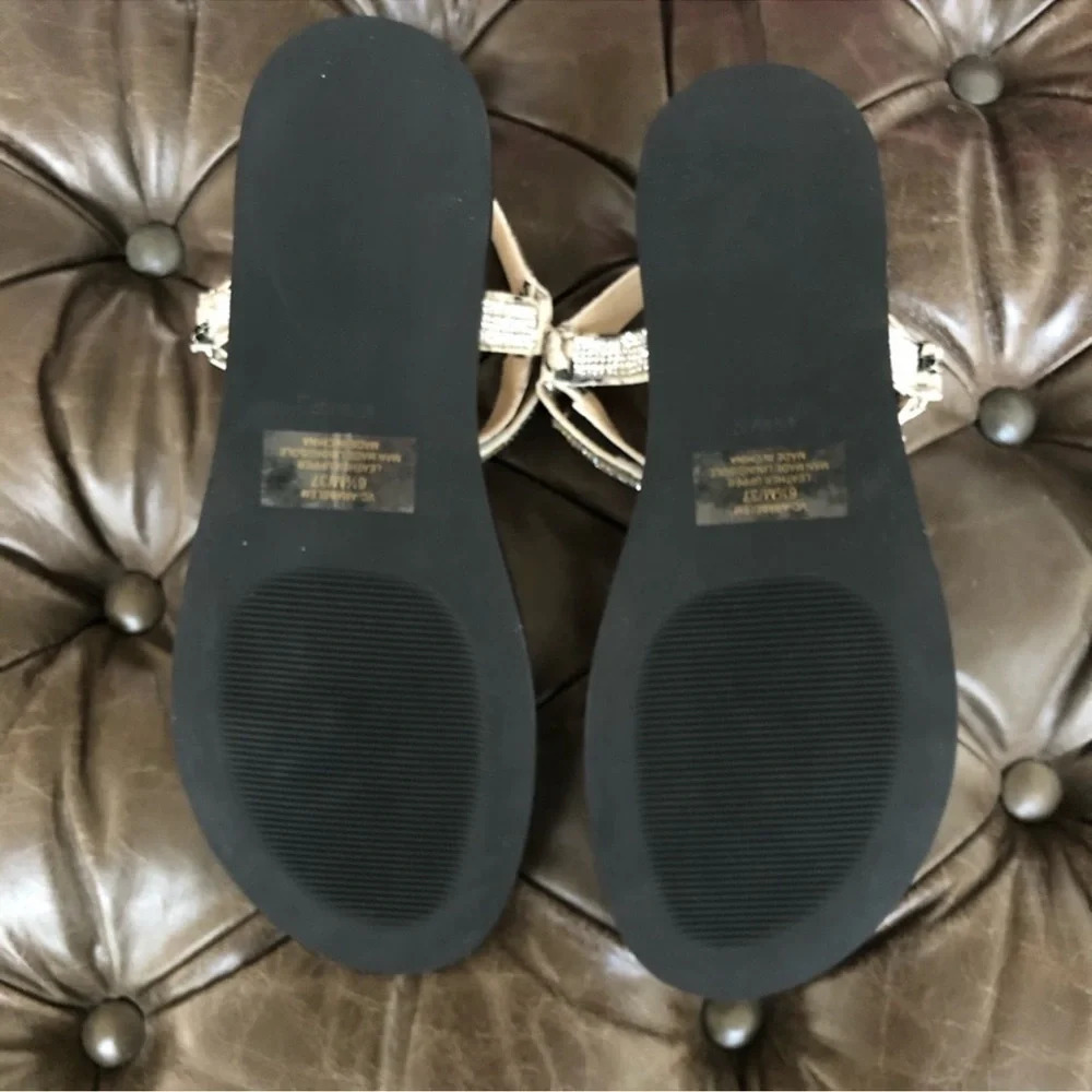 New Vince Camuto Arabelem Sandal Natural Snake leather crystal gem jeweled strap - Picture 7 of 14